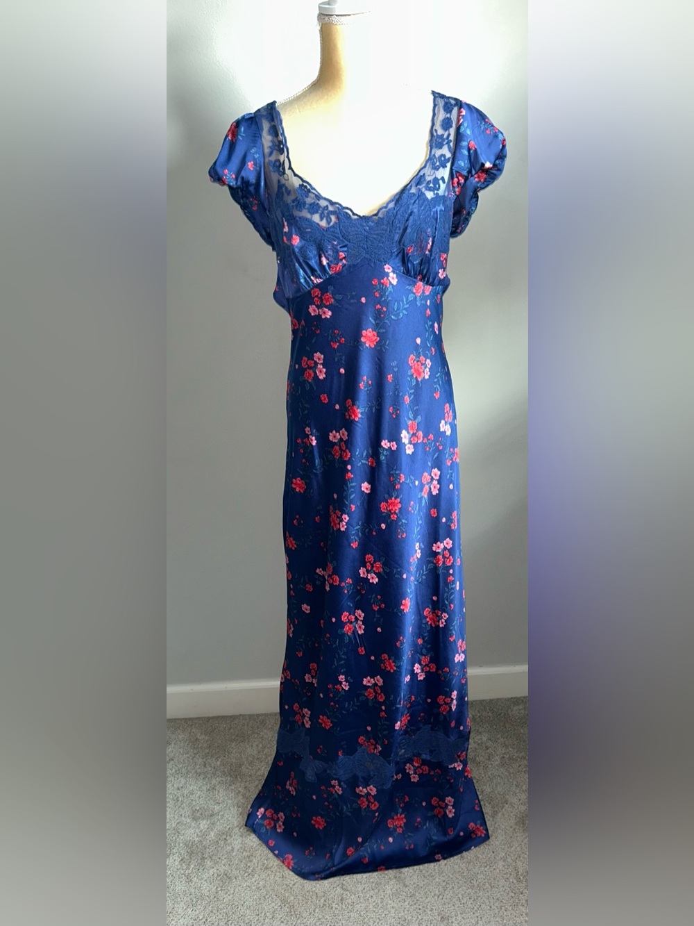 NWT Free People Butterfly Babe Lace Floral Printed Maxi Dress Sz XL - Picture 3 of 14